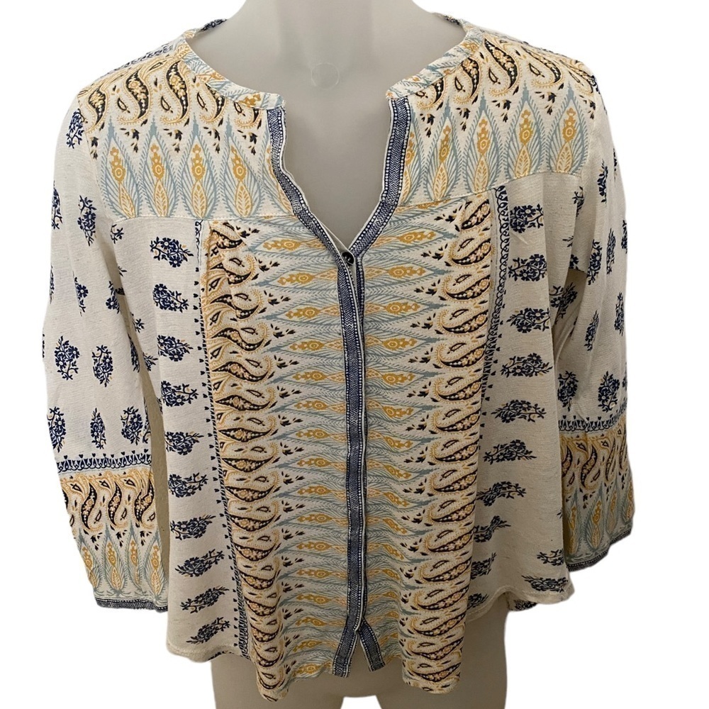 LUCKY BRAND Boho Bohemian Blouse Women XS